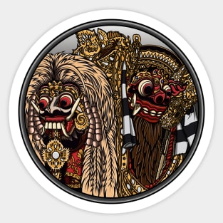 Rangda and Barong Balinese Culture Sticker